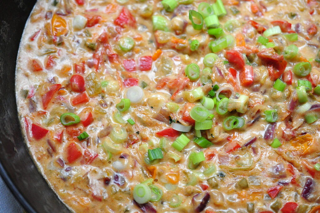 close up of queso fundido